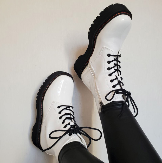 Ботинки Rebels White Black С МЕХОМ