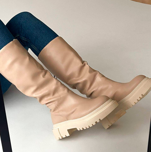 Чоботи Ground Force High Beige З ХУТРОМ
